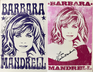 Autographed Pink & Blue Face Poster