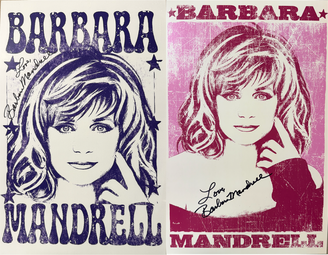 Autographed Pink & Blue Face Poster